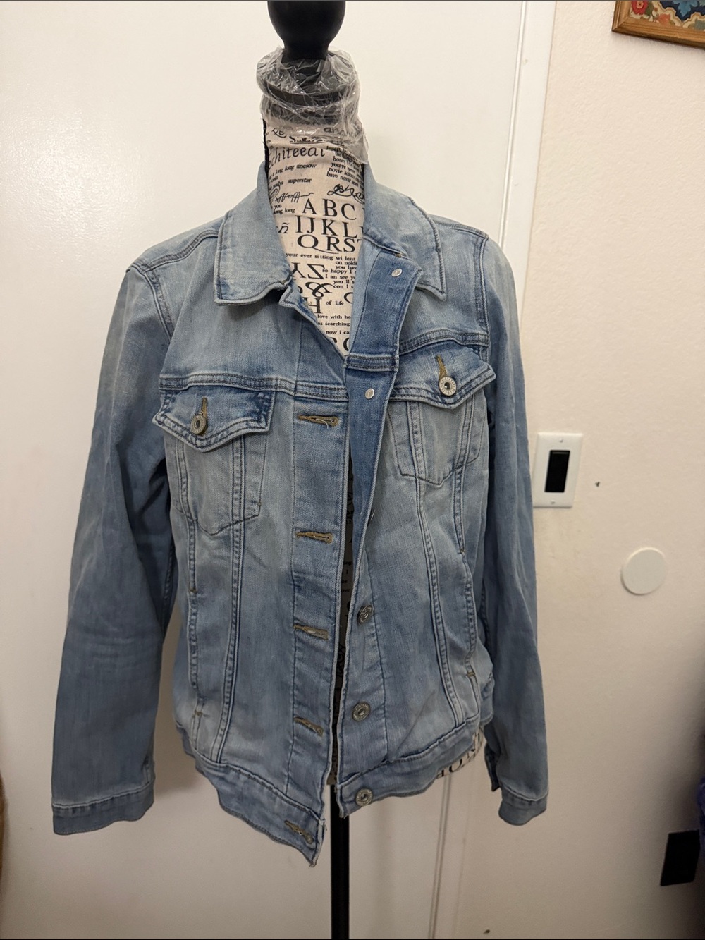 Light Blue Denim Jacket - Women's Classic Button-Up
